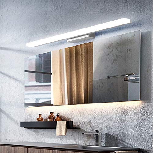 Yafido Aplique Espejo Baño Interior LED 50CM luz Baño Lámpara de Pared Espejo Iluminación para Maquillaje 12W Blanco Frío 6000K 1000LM No-regulable