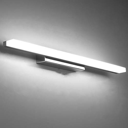 Yafido Aplique Espejo Baño Interior LED 50CM luz Baño Lámpara de Pared Espejo Iluminación para Maquillaje 12W Blanco Frío 6000K 1000LM No-regulable