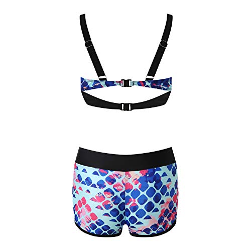 YANFANG Bikini para Mujer,de Pierna de Corte Alto con Cordones y Estampado Sexy de Mujer, Traje de baño de Dos Piezas Ropa de baño bañador Sujetador Bragas Sexy Elegante Atractivo