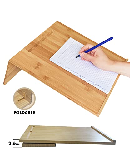 Yangtastic® - Pendiente de escritura de bambú con asa, soporte para bolígrafo, borde antideslizante para niños y adultos | Soporte ergonómico para dispraxia