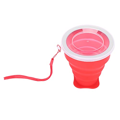Yantan Un paquete con 5 vasos plegables de silicona, compuesto por 5 vasos de viaje plegables y retráctiles con una tapa para camping, senderismo