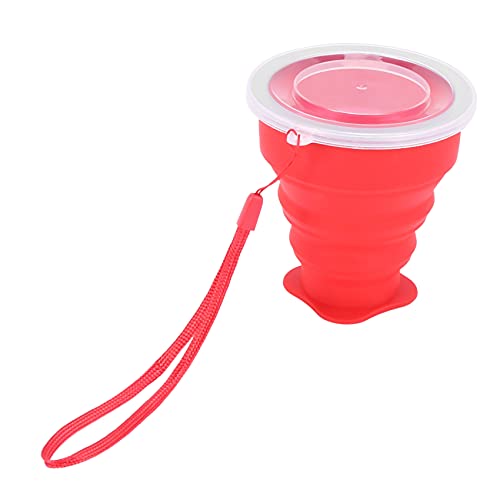 Yantan Un paquete con 5 vasos plegables de silicona, compuesto por 5 vasos de viaje plegables y retráctiles con una tapa para camping, senderismo