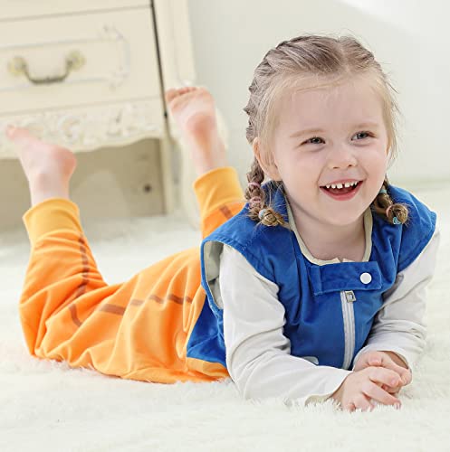 YAOMEI Saco de Dormir para bebé con Piernas Mameluco de bebé Niños Mono Pelele Onesies con Cremallera Animal Pijama, Ropa de Dormir Manta usable para bebés, recién Nacidos (Calabaza, 86)