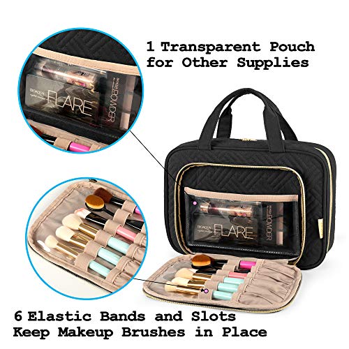 YARWO Bolsa de Aseo, Bolsa de Baño, Neceser Viaje para Hombre y Mujer, Neceser Viaje Colgar, Negro. (Sola Bolsa)