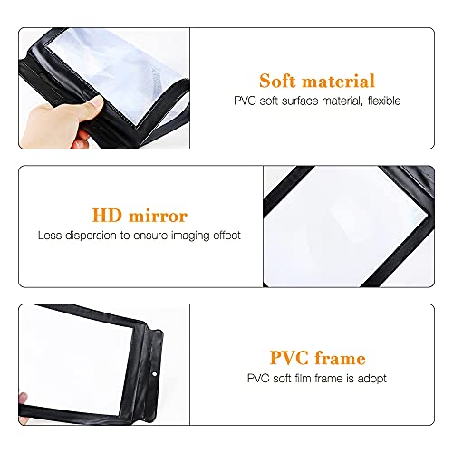YeenGreen A4 Lupa para Leer, 2 lupas de Lectura de PVC, Lupa Iluminada de página Completa, Lupa para Personas Mayores, Lupa de tres Pliegues para Leer Libros, Periódicos, Negro