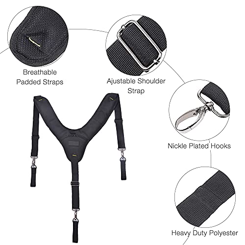 YeenGreen Tirantes para cinturón de herramientas, correas de herramientas resistentes, correas de herramientas acolchadas para carpintero, electricista, peso ligero, ajustable 93-127 cm