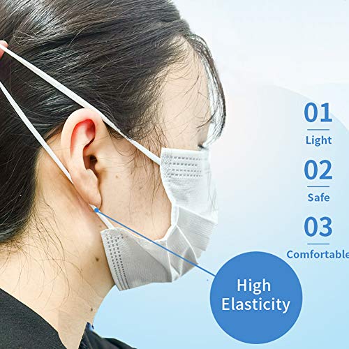 YFLFTST Cordón Elástico, 3mm 50Metros Cuerda Elastica | Blanco Redondos Cintas Elásticas para Máscara DIY, Cabello, Sombrero, Artesanías