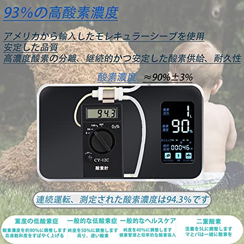 YHWL Generador Concentrador de Portátil MáQuina De OxíGeno Purificador De Aire para El Hogar 93% De Alta Pureza 1-7L / Min Flujo AC 220v para Uso En El De Viaje En El Hogar,Blanco,S
