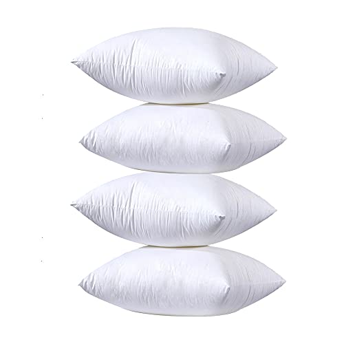 yibo 4 Unidades de Relleno de Cojín 40 x 40 cm, Relleno de Cojín para Sofá o Cama, con Relleno de Algodón y Poliéster Reciclado, Suave e Indeformable, Hipoalergénicas, Juego de 2/4/6 Unidades