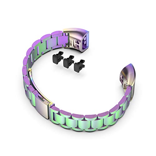 Yikamosi Compatible with Huawei Band 3/3 Pro/4 Pro Band,Stainless Steel Metal Quick Fit Replacement Smart Watch Bracelet Strap Bands for Huawei Band 3/3 Pro/4 Pro(Colorful)