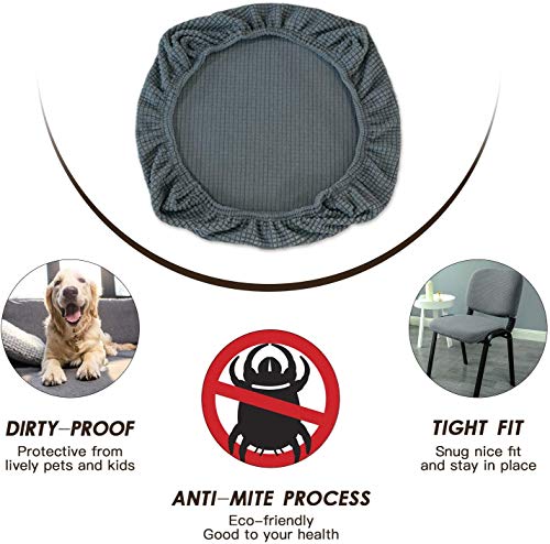 Yikko Fundas de asiento elásticas de spandex para sillas, lavables, para sillas de oficina, sillas de comedor, bar, decoración de bodas (gris)