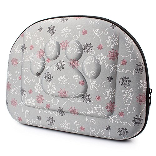 Yimidear Al Aire Libre Respirable Plegable Bolsa para Mascotas para Perro Gato Cómodo Viaje Talla Mediana Portador de Mascotas (Gris)
