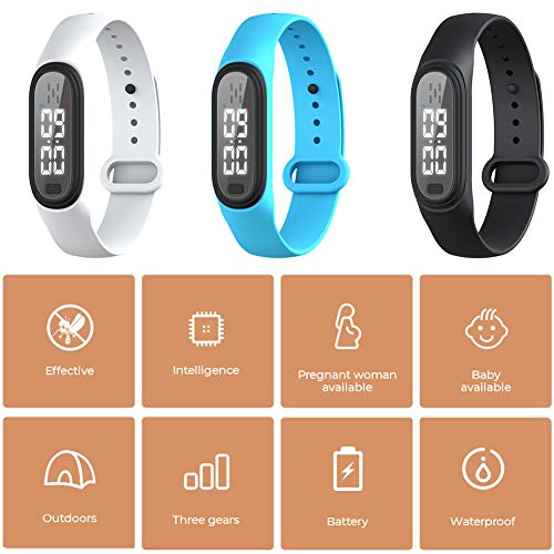 Yiran - Pulseras repelentes de mosquitos por ultrasonidos, reloj de pulsera electrónico antimosquitos de seguridad con carga USB, reloj inteligente para insectos impermeable para niños y adultos