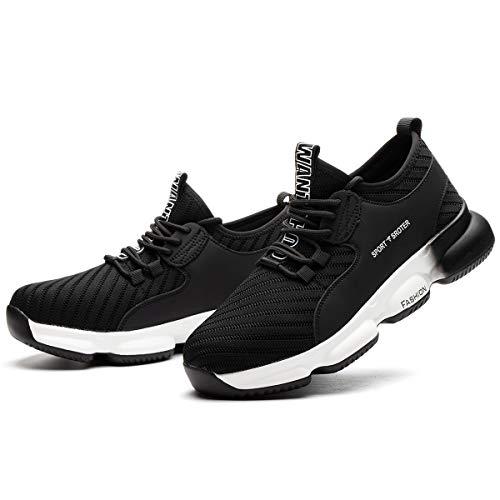 YISIQ Zapatos de Seguridad para Hombre Mujer Transpirable Ligeras con Puntera de Acero Trabajo Calzado de Zapatos de Industrial y Deportiva Unisex 43 EU