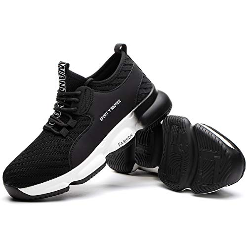 YISIQ Zapatos de Seguridad para Hombre Mujer Transpirable Ligeras con Puntera de Acero Trabajo Calzado de Zapatos de Industrial y Deportiva Unisex 43 EU