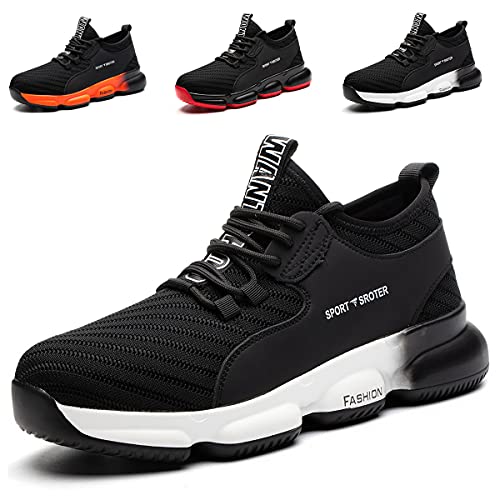 YISIQ Zapatos de Seguridad para Hombre Mujer Transpirable Ligeras con Puntera de Acero Trabajo Calzado de Zapatos de Industrial y Deportiva Unisex 43 EU