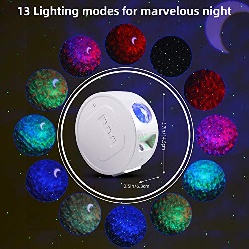 YISUN Proyector de estrellas 3 en 1 Galaxy Proyector Sky Lite Proyector con temporizador, control por voz, nube de niebla LED inalámbrica para regalos de cumpleaños