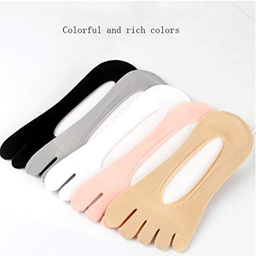YIXIN2013SHOP Calcetines Toe Calcetines escotados No Show Cinco Dedos Calcetines con Silicona talón for Las Mujeres Calcetín de tripulación (Color : C)