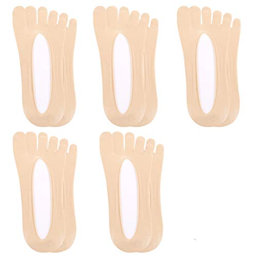 YIXIN2013SHOP Calcetines Toe Calcetines escotados No Show Cinco Dedos Calcetines con Silicona talón for Las Mujeres Calcetín de tripulación (Color : C)