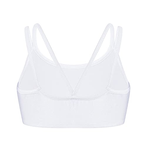 YiZYiF Top Interior Niñas Sujetador Deportivo Infantil Sujetador Bustier Ropa Interior de Camiseta de Tirantes Sujetador Elásticos Baile Deporte Blanco A 4 años