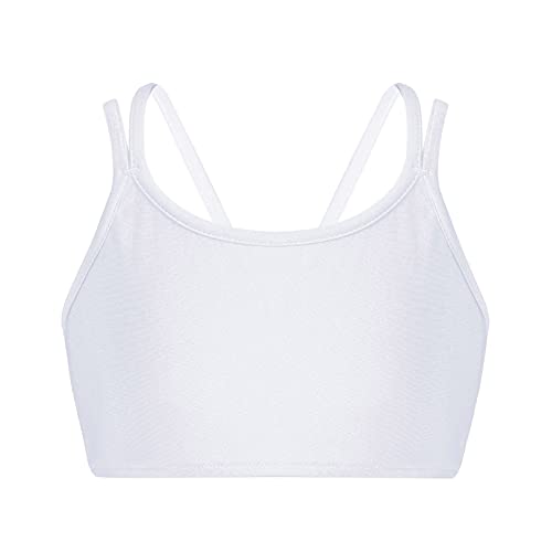 YiZYiF Top Interior Niñas Sujetador Deportivo Infantil Sujetador Bustier Ropa Interior de Camiseta de Tirantes Sujetador Elásticos Baile Deporte Blanco A 4 años