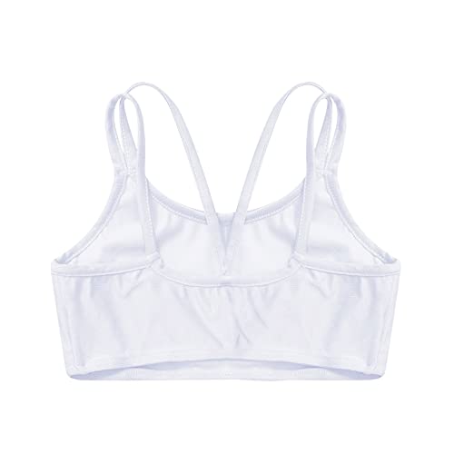 YiZYiF Top Interior Niñas Sujetador Deportivo Infantil Sujetador Bustier Ropa Interior de Camiseta de Tirantes Sujetador Elásticos Baile Deporte Blanco A 4 años