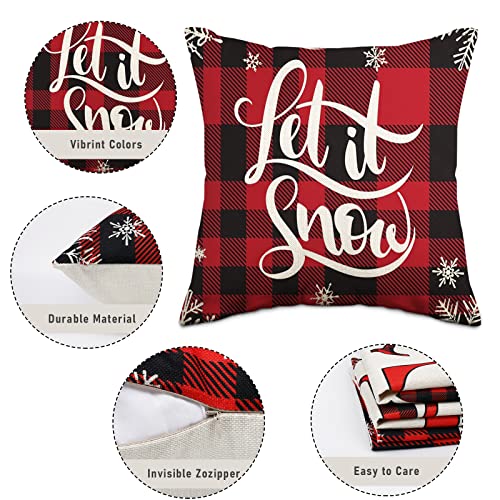 YLXQJIN Fundas de cojín de Navidad, de lino, 45 x 45 cm, 4 unidades, decoración navideña, diseño de alfabeto inglés «Love/Home»