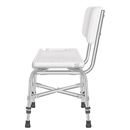 YMQ Taburete De Ducha De 220 Libras con Espalda Removible, Silla De Ducha con Asa Incorporada Y Hebilla De Ducha, Silla De Asiento Antideslizante para Ancianos Y Discapacitados(Size:con Espalda)