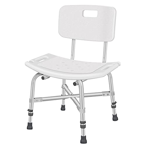 YMQ Taburete De Ducha De 220 Libras con Espalda Removible, Silla De Ducha con Asa Incorporada Y Hebilla De Ducha, Silla De Asiento Antideslizante para Ancianos Y Discapacitados(Size:con Espalda)