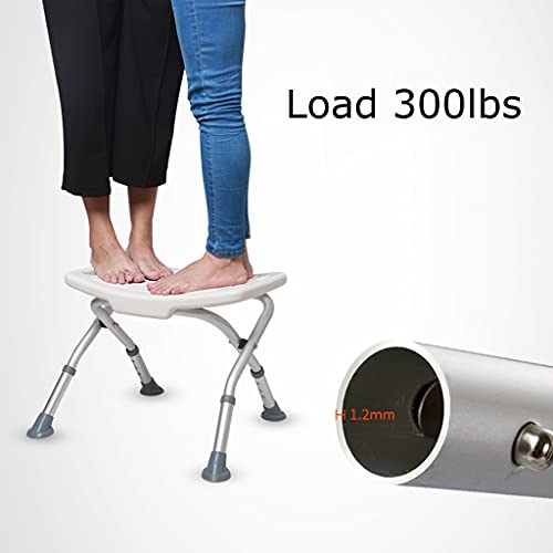 YMQ Taburete De Ducha Plegable Altura Banco De Taburete Ajustable De Baño con Asiento Incorporado De Baños Antideslizantes para Personas Mayores, Ancianos Y Discapacitados