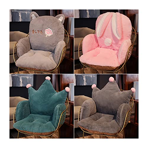 YMTDM Cute Crown/Animal - Cojín de asiento de felpa cálido y cómodo para el hogar, oficina, sofá, silla de ruedas de coche, cesta colgante (oso verde, L)