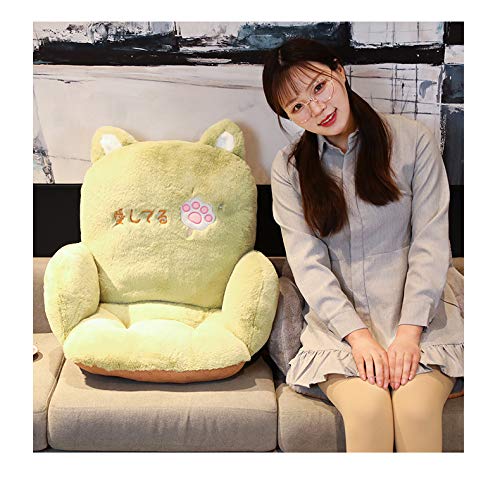 YMTDM Cute Crown/Animal - Cojín de asiento de felpa cálido y cómodo para el hogar, oficina, sofá, silla de ruedas de coche, cesta colgante (oso verde, L)