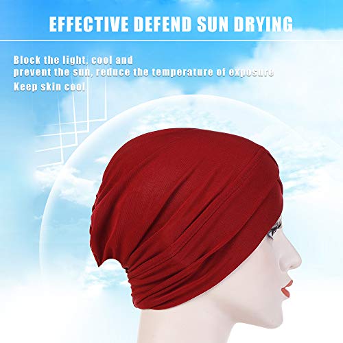 YOFASEN Turbante Mujer - Elasticidad Turbante Sombrero Suave Transpirable Casquillo Gorro de Dormir, Beige