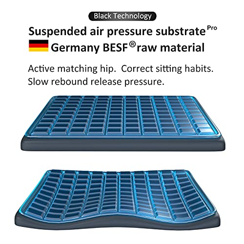 Yohota Cojín de gel para ciática, coxis, alivio del dolor de espalda baja - Alemania Cojín de espuma viscoelástica para silla