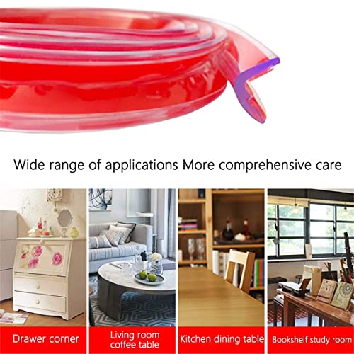 Yolistar Transparente Tira Protectora Borde, Protectores Esquina para BEB¨¦s, Protectores Borde de Mesa Guardias Esquina con Cinta Adhesiva Fuerte para Armarios, Mesas, Cajones, Los 6M / 10MM