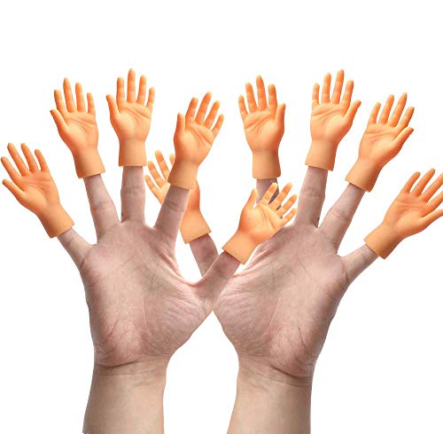 Yolococa Tiny Hands Manos Pequeñas Diminutas Manitas Goma Mini Títeres de Dedos con Las Manos Izquierda y Derecha Trucos Divertidos para el Juego Fiesta Tiktok Juguete 10 Pieces
