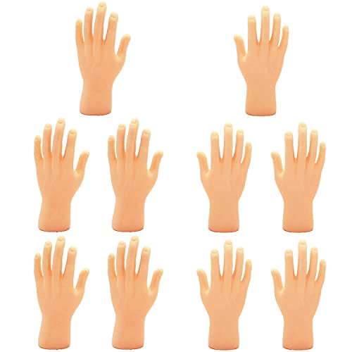 Yolococa Tiny Hands Manos Pequeñas Diminutas Manitas Goma Mini Títeres de Dedos con Las Manos Izquierda y Derecha Trucos Divertidos para el Juego Fiesta Tiktok Juguete 10 Pieces