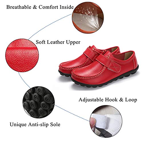 Yooeen Zapatos Mocasines Cómodos para Mujer Calzado de Trabajo Antideslizante Loafers Zapatos de Conducción