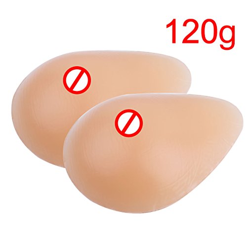 YOOJIA Pecho Falso 1 par Prótesis Mamaria de Silicona Formas de Pecho Gotas de Agua Pecho Bra Almohadillas de Sujetador Nude 85g