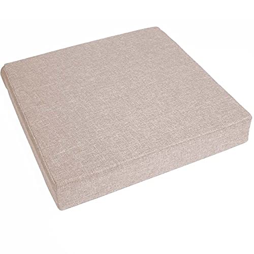 Yoole EU Cojín de asiento para silla interior y exterior, cojín grueso para silla de 45 x 45 cm, 50 x 50 cm, almohadillas suaves para sillas de comedor, oficina, jardín (50 x 50 x 5 cm, beige)