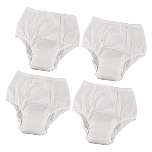 yotijar 4 Piezas de Incontinencia Calzoncillos Ropa Interior Pantalones de Pañal para Mujeres Y Hombres Lavables
