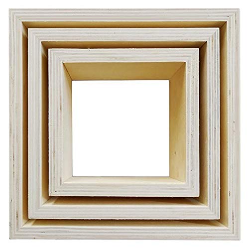 Youdoit 3 pequeños estantes de Madera Cuadrados 22 x 22 x 8 cm
