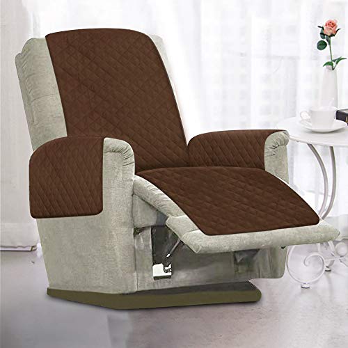 Your's Bath Funda para Sillón Reclinable Acolchado 1 Funda para Sillón Universal Funda Cubre Sofá Malu Relax Protector para Sofás Acolchado Reversible (Marrón)