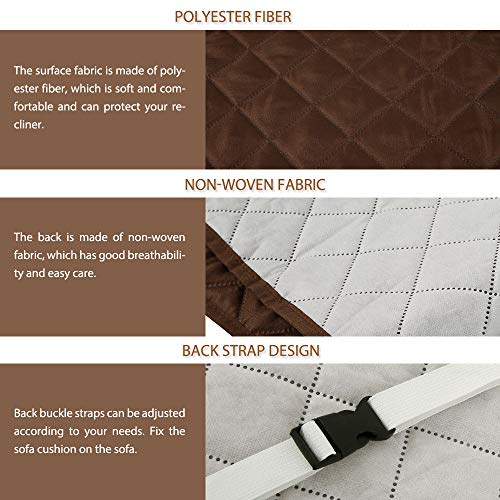 Your's Bath Funda para Sillón Reclinable Acolchado 1 Funda para Sillón Universal Funda Cubre Sofá Malu Relax Protector para Sofás Acolchado Reversible (Marrón)