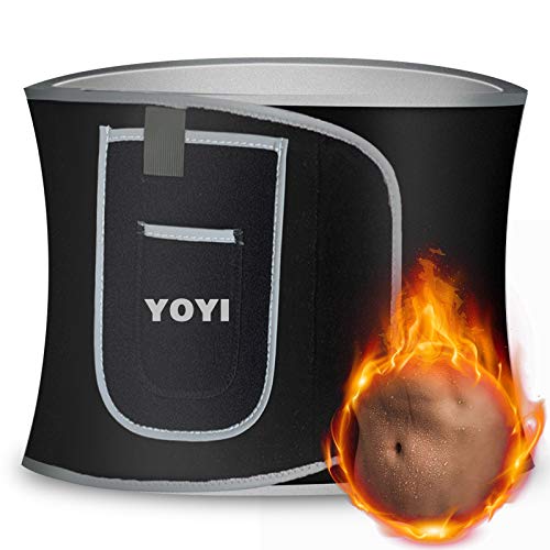 YOYI Faja Reductora Mujer y Hombre,Faja Adelgazante,Faja para Gimnasio de Neopreno, con Bolsillo portátil,Cinturón Lumbar Abdominal para Sudar y Hacer Deporte,Fitness y Proteger los lumbares (L)