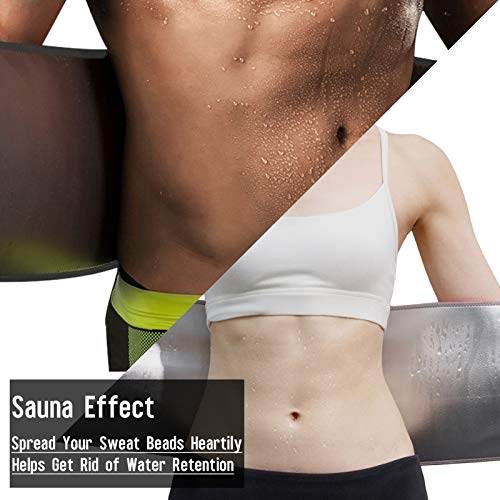YOYI Faja Reductora Mujer y Hombre,Faja Adelgazante,Faja para Gimnasio de Neopreno, con Bolsillo portátil,Cinturón Lumbar Abdominal para Sudar y Hacer Deporte,Fitness y Proteger los lumbares (L)