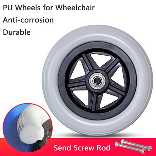 YSJX 2 Piezas Ruedas para Silla de Ruedas de 7inch/180mm,8inch/200mm Ruedas Sólidas de Repuesto para Silla de Ruedas,Scooters,Sin Marcas,Universal