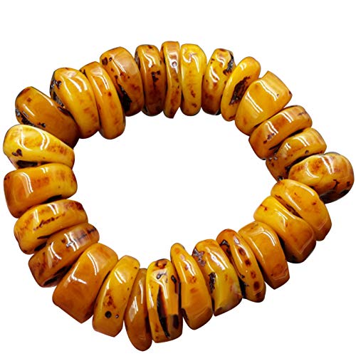 YUANMAO Moda Ábaco de cera de abejas ámbar natural con cuentas Pulsera de mano accesorio regalo,