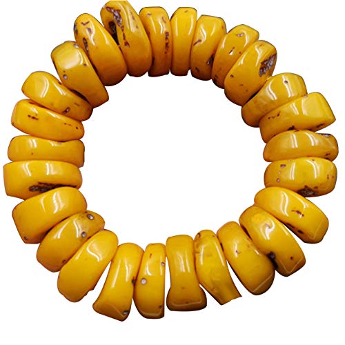 YUANMAO Moda Ábaco de cera de abejas ámbar natural con cuentas Pulsera de mano accesorio regalo,