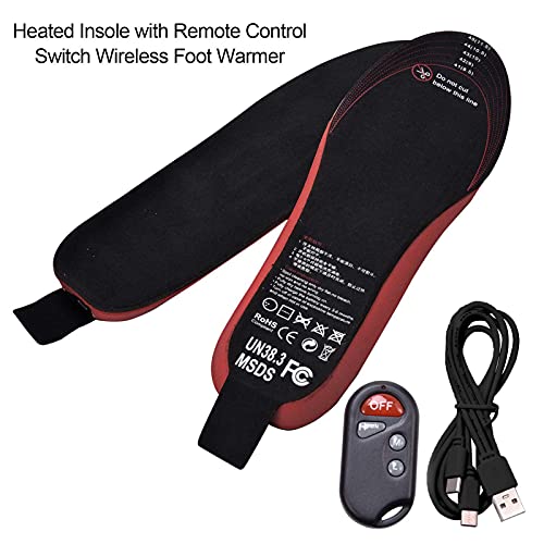 Yujue Plantillas Térmicas Recargables USB Plantillas De Calzado Eléctricos Calentadores De Pies Térmicos con Control Remoto para Pesca De Esquí De Travesía, 3 Instelbare Temperature